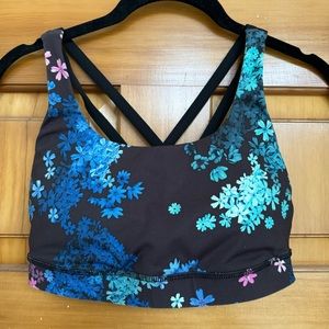 Lululemon - Racerback Bra - Black Floral - Size 6